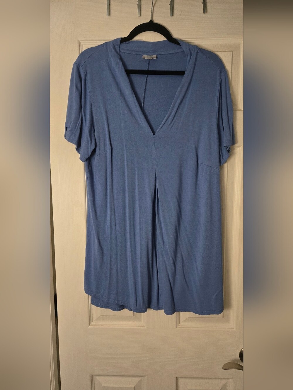 Avenue Slate Blue V-Neck Short Sleeve Top